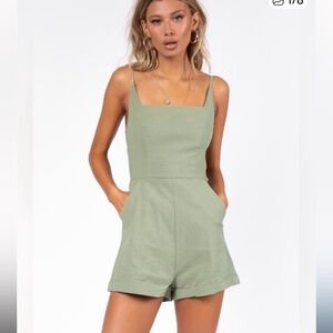 Princess Polly Broken Dreams Romper in Green Size 0